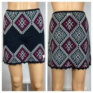 NEW Odd Molly Jacquard Knit Sweater Skirt Sz 0 XS Cotton Anthropologie